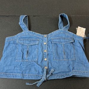 We The Free People Women’s NWT Size Large Palm Desert Denim Top size L